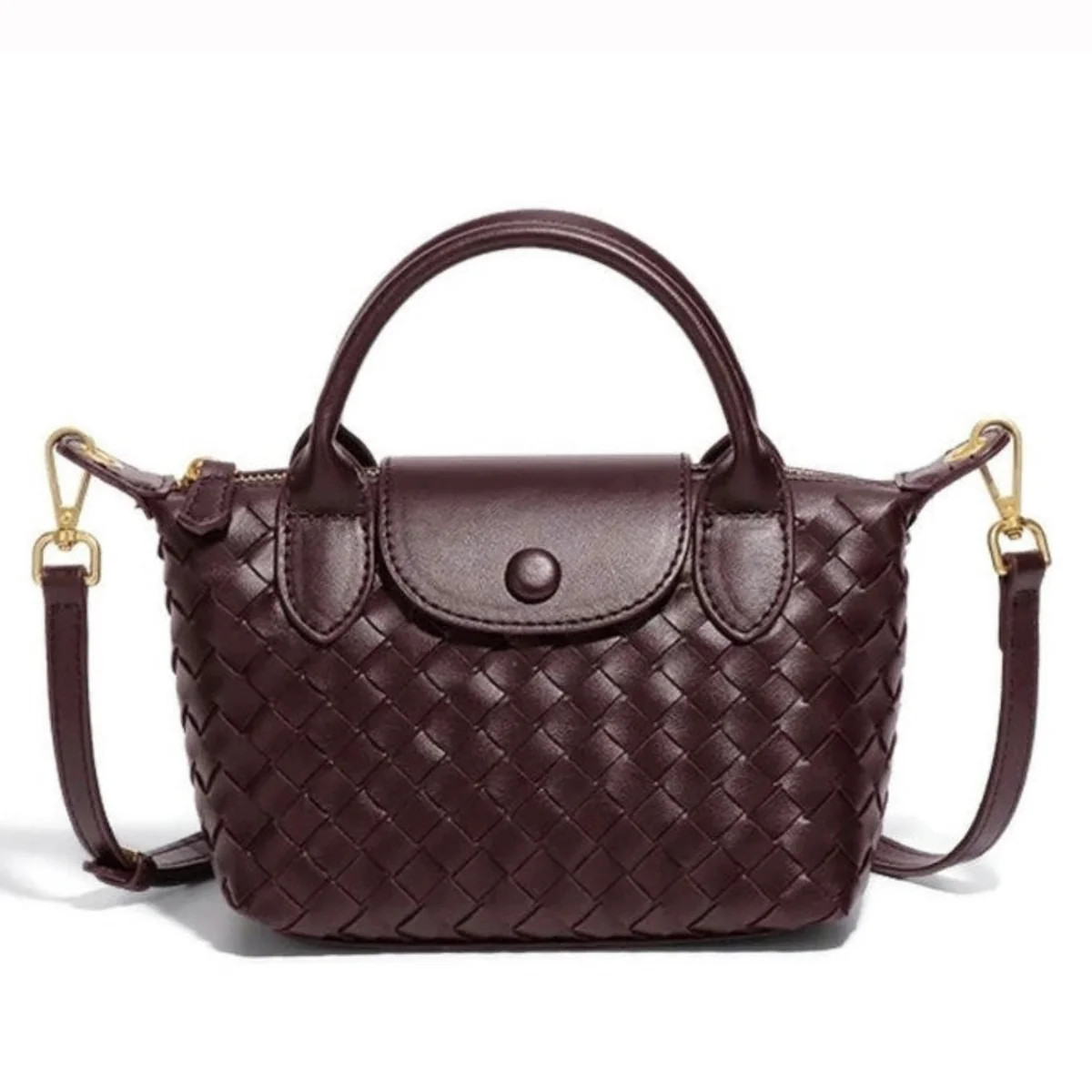 Burgundy/Brown Quilted Rowan Crossbody (Small) | Sea Marie Designs