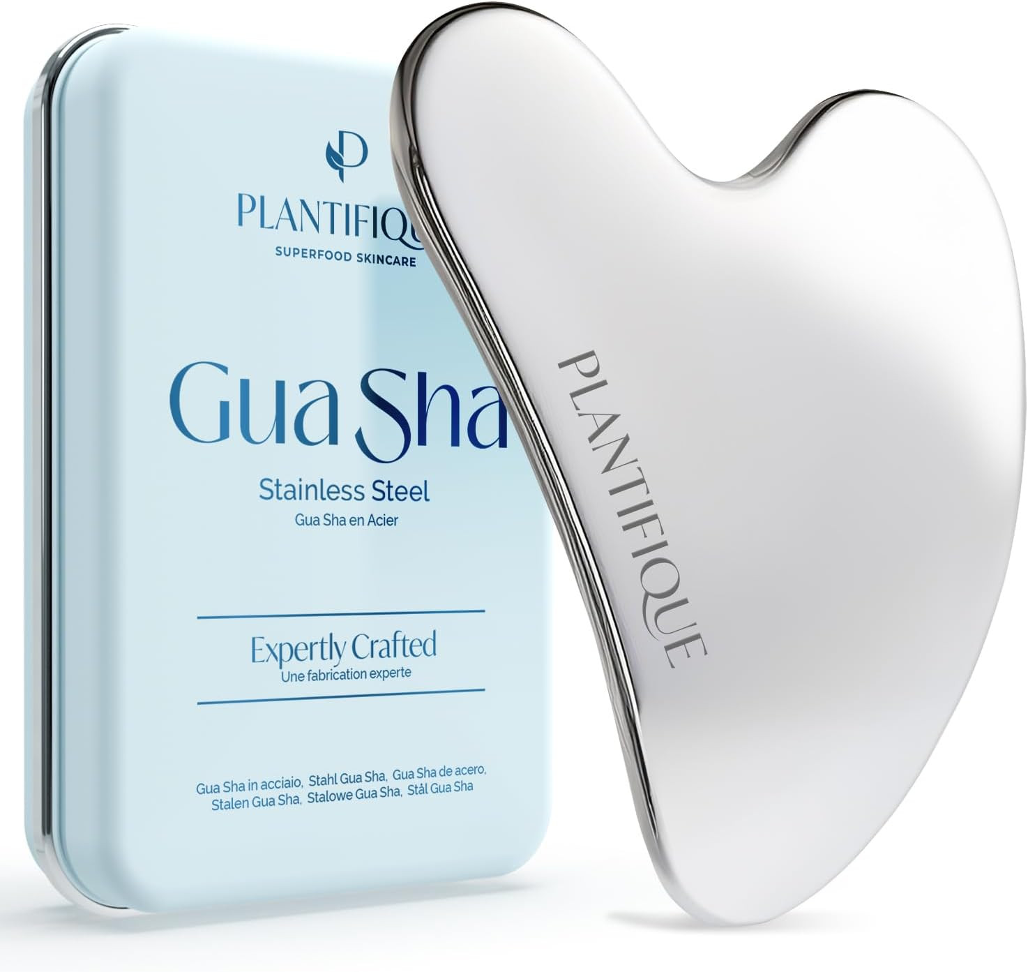 PLANTIFIQUE Stainless Steel Gua Sha | Facial Tool | Skin Massage for Face Body Eyes Neck Heart St... | Amazon (US)