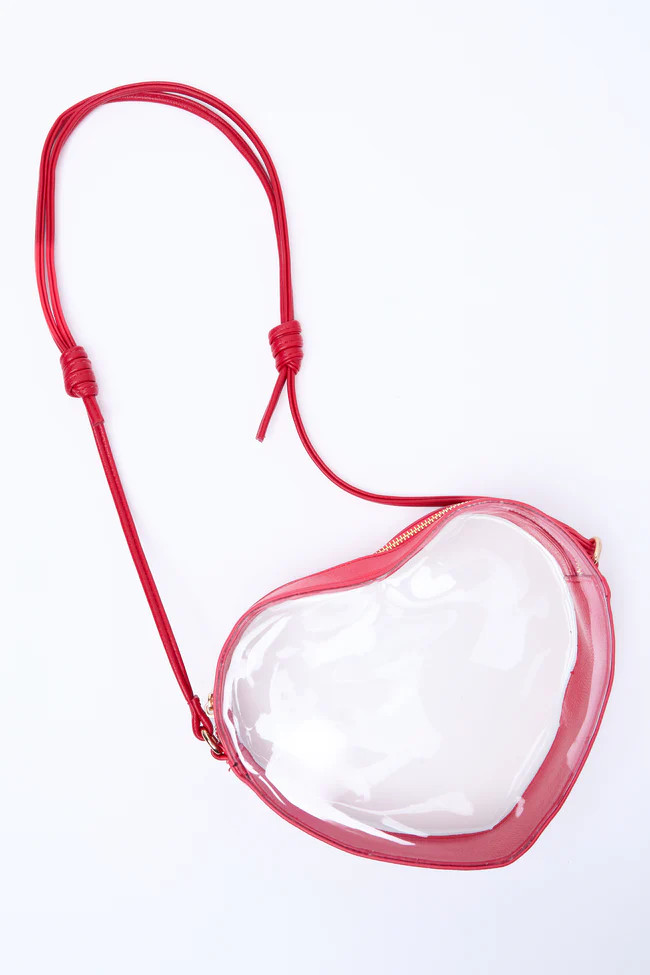 Cat Red Heart Handbag | Pink Lily