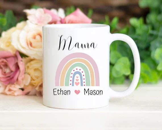 Personalized Mama Rainbow Mug Rainbow Baby Gift for Mom | Etsy | Etsy (US)