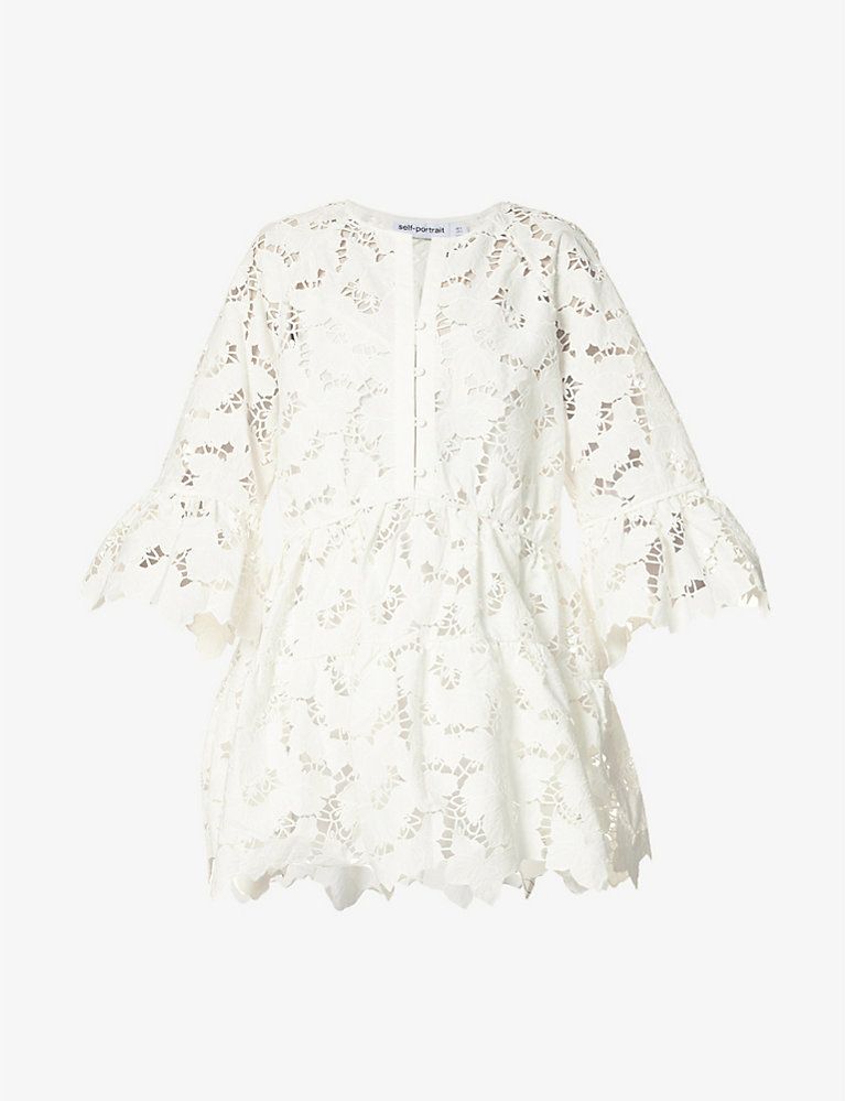 Floral broderie-pattern cotton mini dress | Selfridges