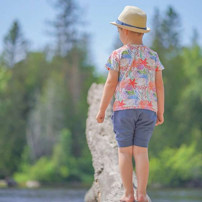 Brooklyn Short Sleeves Pocket Tee, Ocean Puzzle | Maisonette