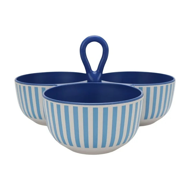 Mainstays by Becky G. & Alejandra Bamboo Melamine Triple Condiment Server, Blue Stripe | Walmart (US)