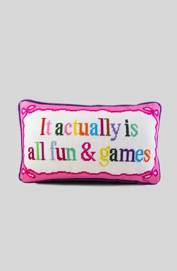 Fun And Games Needlepoint Pillow | Nordstrom