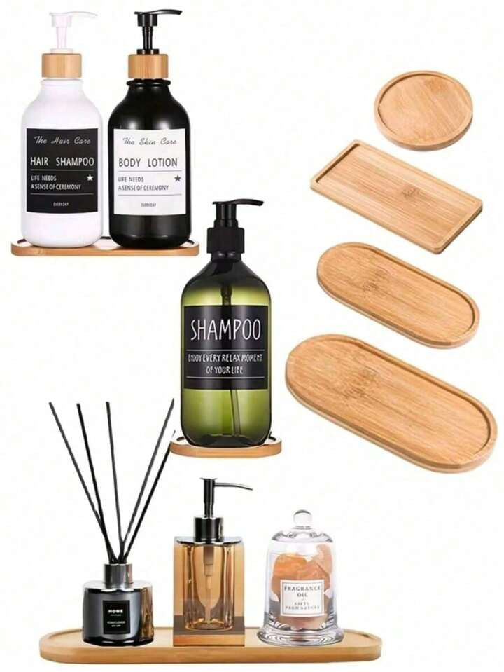 Trends1pc Bamboo Bathroom Tray, Boho Multifunctional Desktop Storage Basket For Bathroom | SHEIN