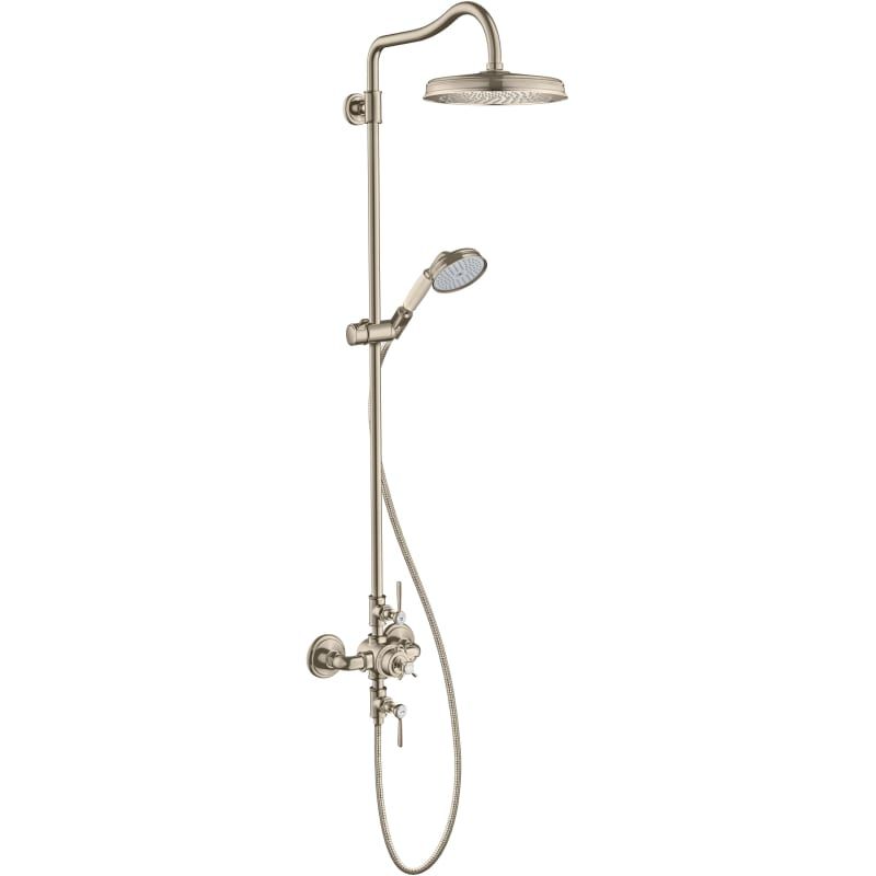 Axor 16574 Montreux Thermostatic Exposed Shower System - Includes Shower Head H Brushed Nickel Fauce | Build.com, Inc.