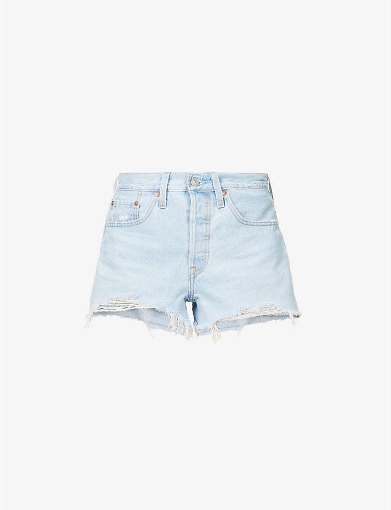 501 faded high-rise denim shorts | Selfridges