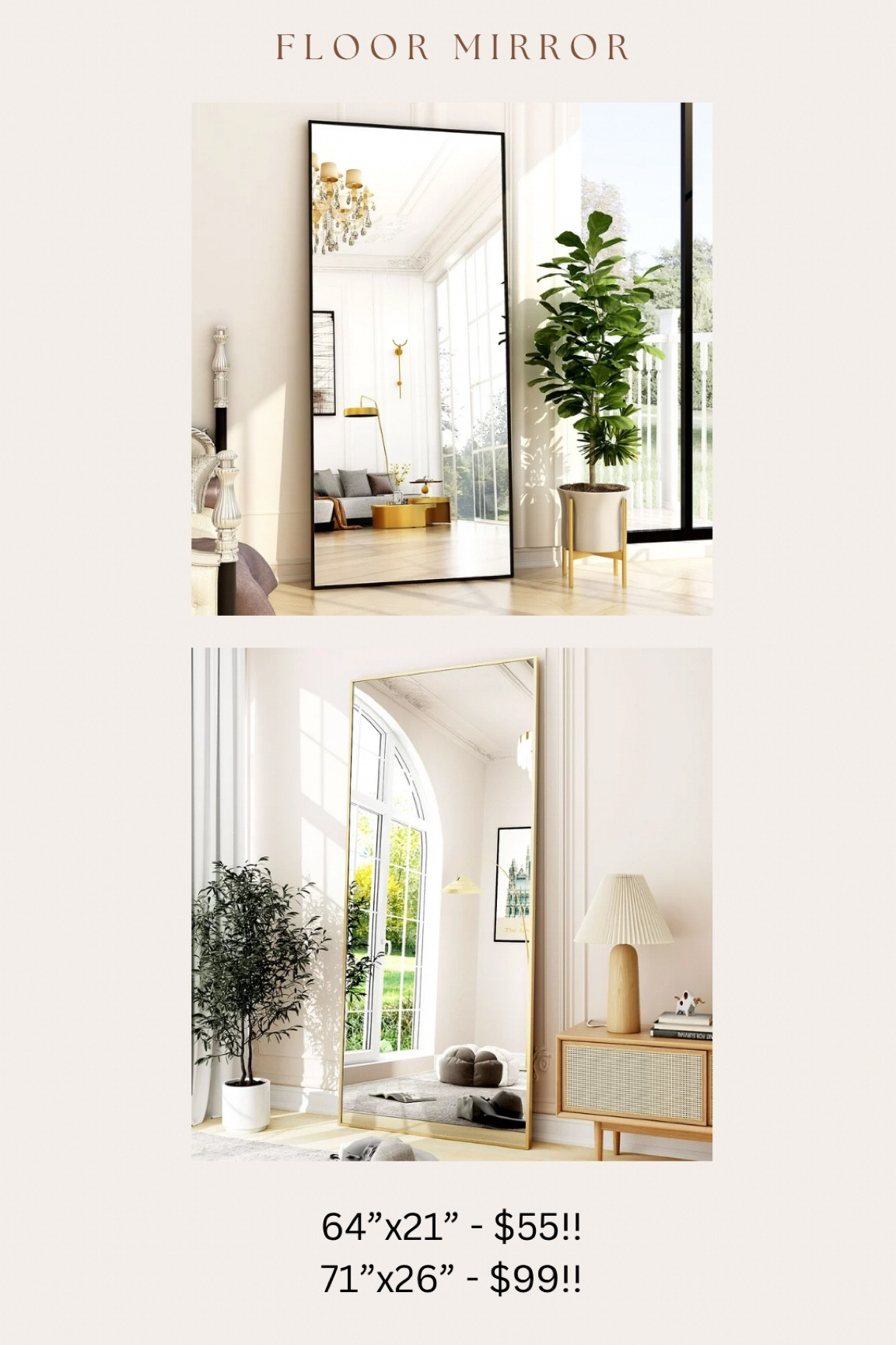 Cyber Monday deal still going!! The best priced floor mirrors 🙌🏻🙌🏻🙌🏻 I’ve also been loving the trend of using mirrors behind nightstands or above nightstands 😍

#LTKCyberWeek #LTKsalealert #LTKhome