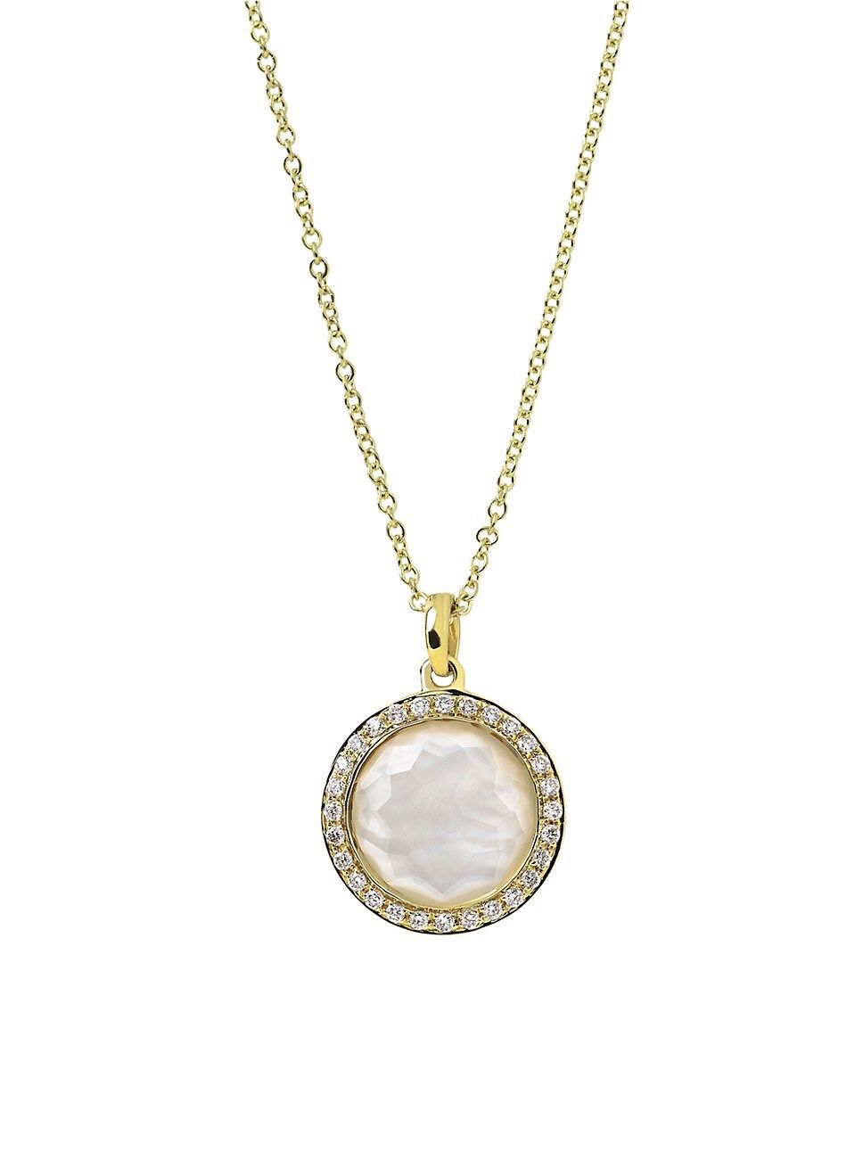 Lollipop® 18K Yellow Gold, Mother-Of-Pearl Doublet & Diamond Mini Pendant Necklace | Saks Fifth Avenue