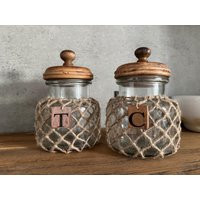 Set-2 Coffe & Tea Glass Jar// Home Details// Kitchen Decor// Kitchen Accesories// | Etsy (US)