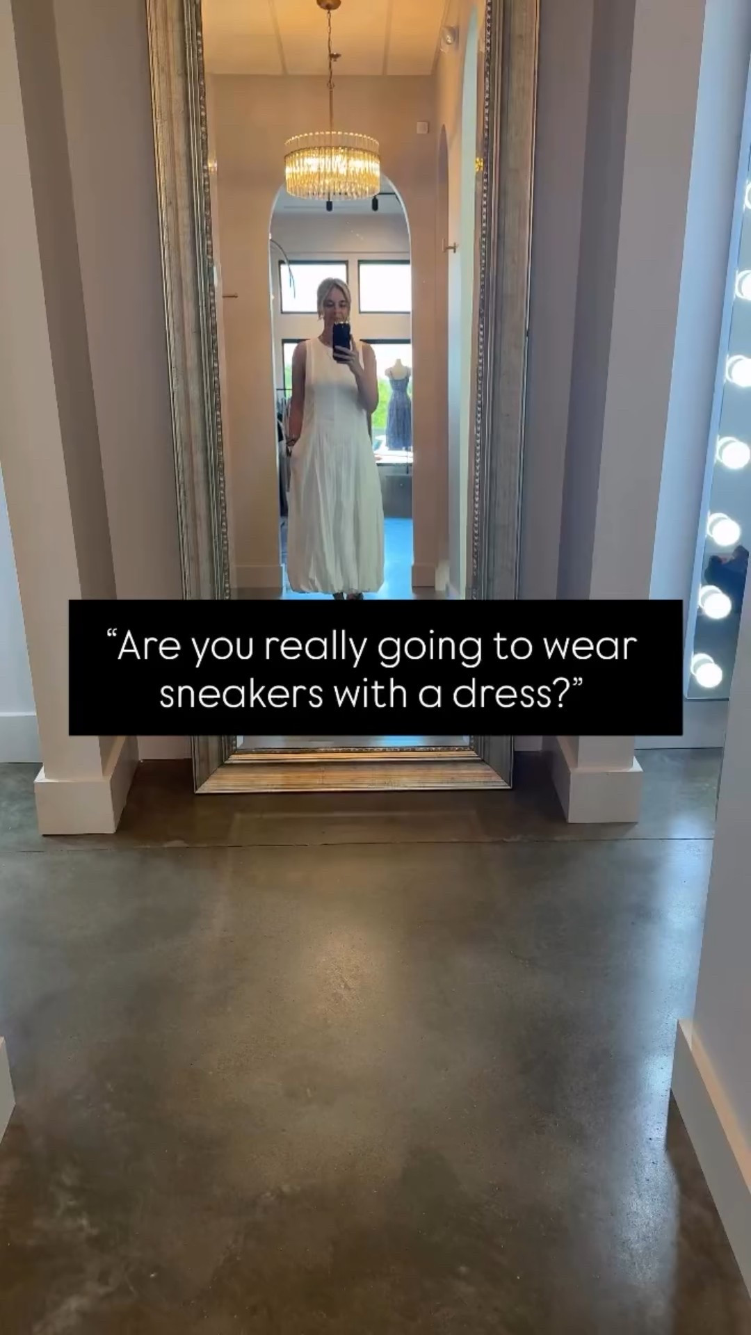 “Are you really going to wear sneakers with a dress?”

They say it like it’s a bad thing 😏

Here’s the thing: style doesn’t have to follow old rules. It’s about wearing what feels good, what fits your life, and what makes you feel like you. 

Sometimes that means pairing sneakers with a dress — and owning it.

Need help figuring out what that looks like for you? Our personal styling services are built for busy women who are ready to dress with confidence and ease. Let’s get started.