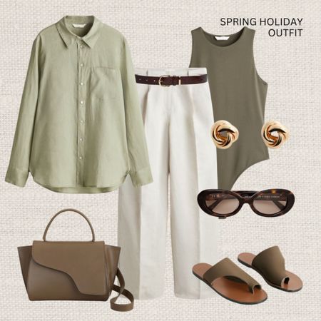 Spring holiday outfit 🏝️

‼️Don’t forget to tap 🖤 to favorite this post and come back later to shop 

Read the size guide/size reviews to pick the right size.

Spring Outfit Inspiration, Spring Style, Spring Holiday, Vacation, Holiday Outfit, Sage Green Shirt, Tailored Trousers, Khaki Bodysuit, Atelier Bag, Brown Bag, Sandals, H&M

#LTKstyletip #LTKSeasonal #LTKeurope