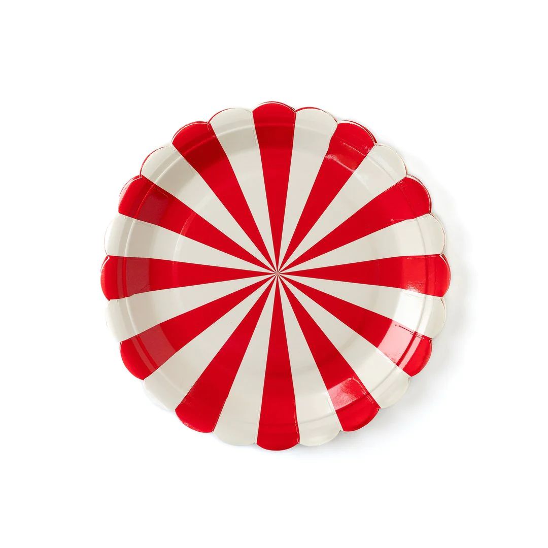 Red Circus Stripe Paper Plates | Ellie and Piper