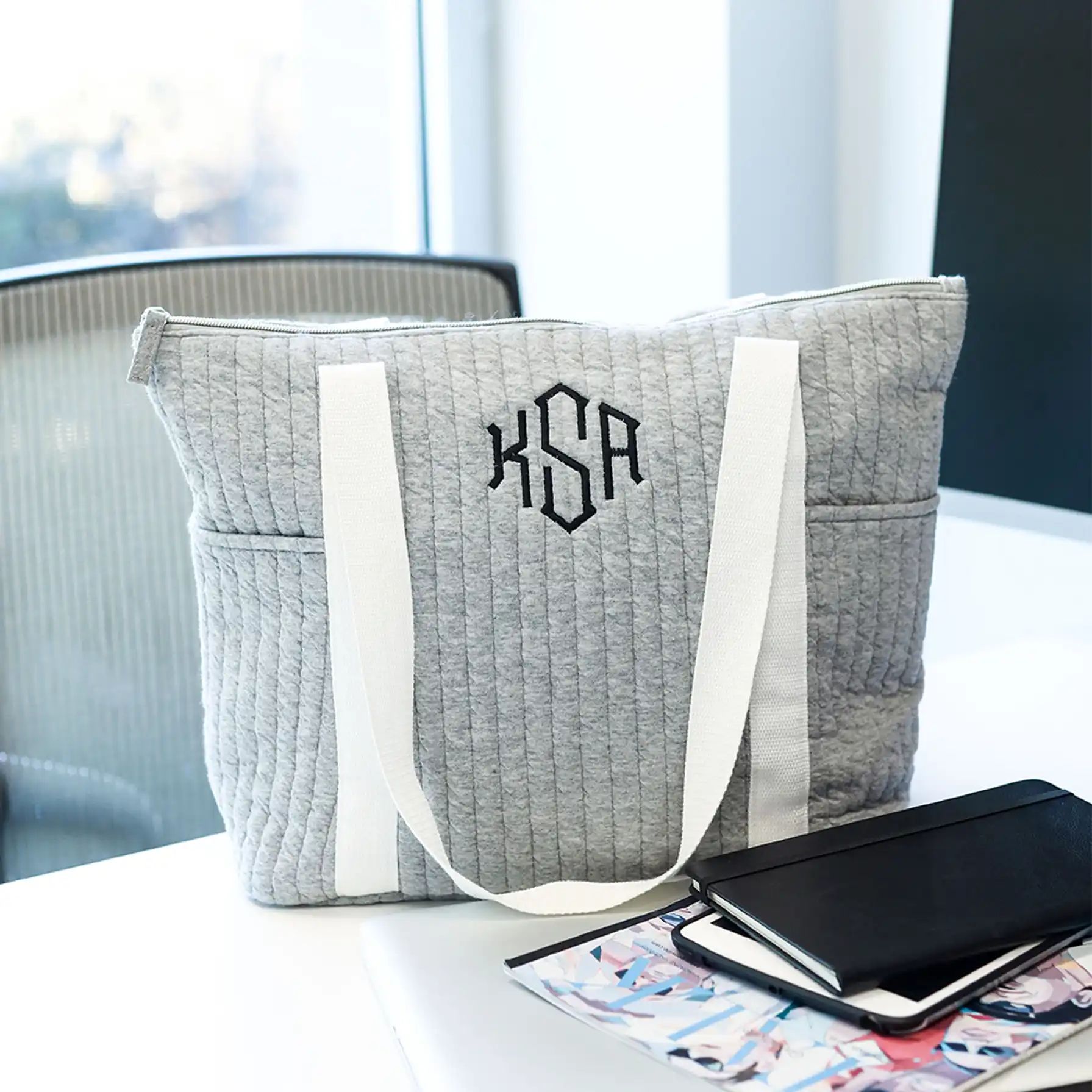 Personalized Quilted Tote Bag | Marleylilly