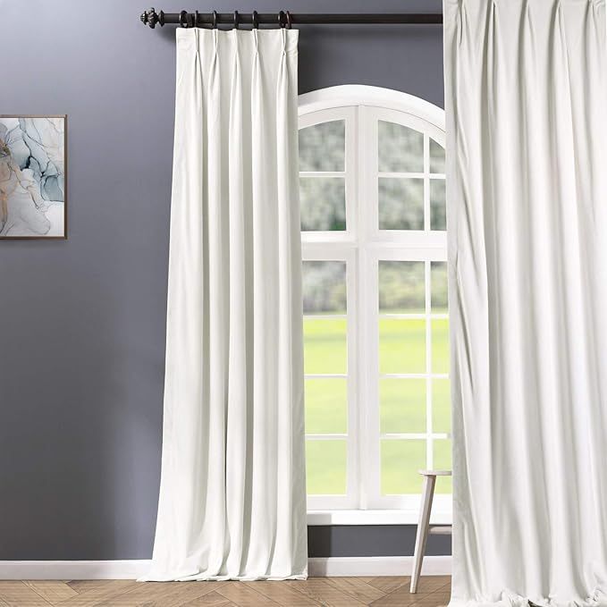 HPD Half Price Drapes VPCH-110602-96-FP Signature Pleated Blackout Velvet Curtain (1 Panel), 25 X... | Amazon (US)