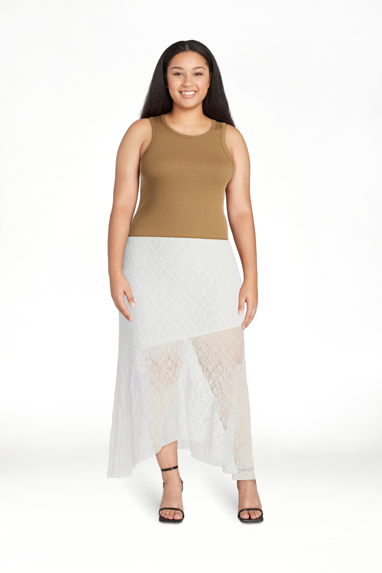 No Boundaries Asymmetrical Lace Midi Skirt, Women's XXS-XXL | Walmart (US)