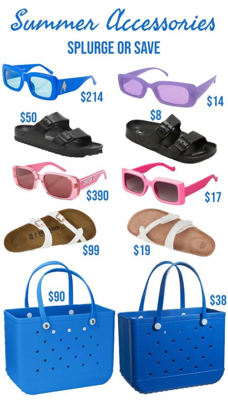Get ready for summer with these summer accessories! I included similar items at various price points, so you can get prepped for summer whatever your budget! //////////////// summer outfit, summer look, beach look, beach outfit, swim outfit, sandals, Birkenstocks, birks dupe, Birkenstocks dupe, sandals under $50, sandals under $20, sandals under $10, bogg bag, bogg bag dupe, amazon finds, beach tote, beach bag, colorful sunglasses, rectangle sunglasses, Dior dupe, sunglasses dupe, dupe sunglasses, target finds, target new arrivals, graduation gift ideas, graduation gift under $100, mother’s day gift under $100, mother’s day gift under $50, mom bag, rubber sandals, beach sandals, pool sandals, swim sandals, spring sandals, Arizona Birkenstocks, Walmart find, walmart shoes, walmart finds under $20, target finds under $20, last minute Mother's Day gifts 

#LTKswim #LTKshoecrush #LTKfamily