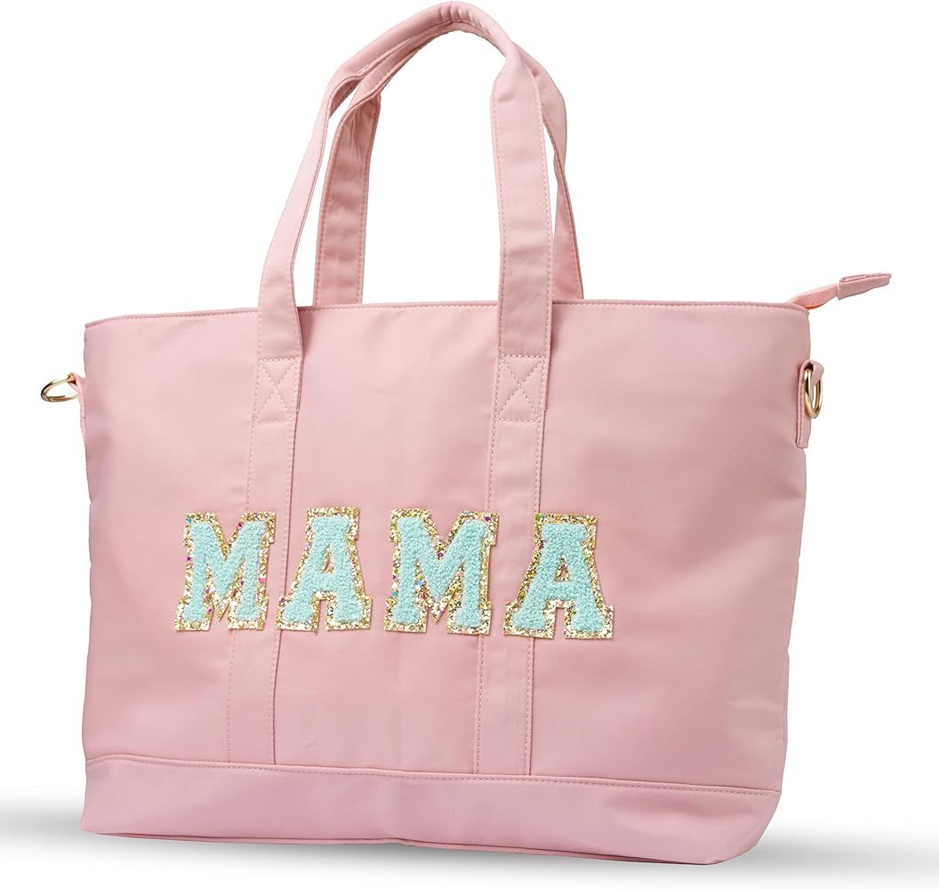 State of Bliss Women's Designer Nylon Tote with Chenille MAMA Patch Letters | Amazon (US)
