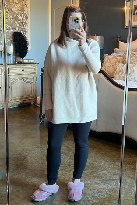 Leggings and an oversized sweater are my go-to work from home look 

#LTKfindsunder50 #LTKshoecrush #LTKSeasonal