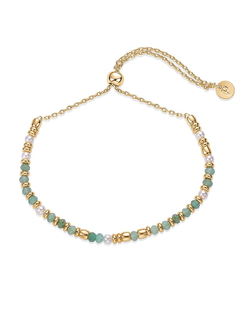 PAVOI 14K Yellow Gold Plated Beaded Enamel and Gemstones Bracelets for Women | Colored Boho Festi... | Amazon (US)