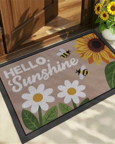 Color&Geometry Outdoor Door Mat, Resilient & Flexible Non-Slip Door Mat 32"x48", Dirt Trapping Waterproof Doormat, Welcome Mat for Porch, Patio & Entryway, Sunny Gold | Amazon (US)