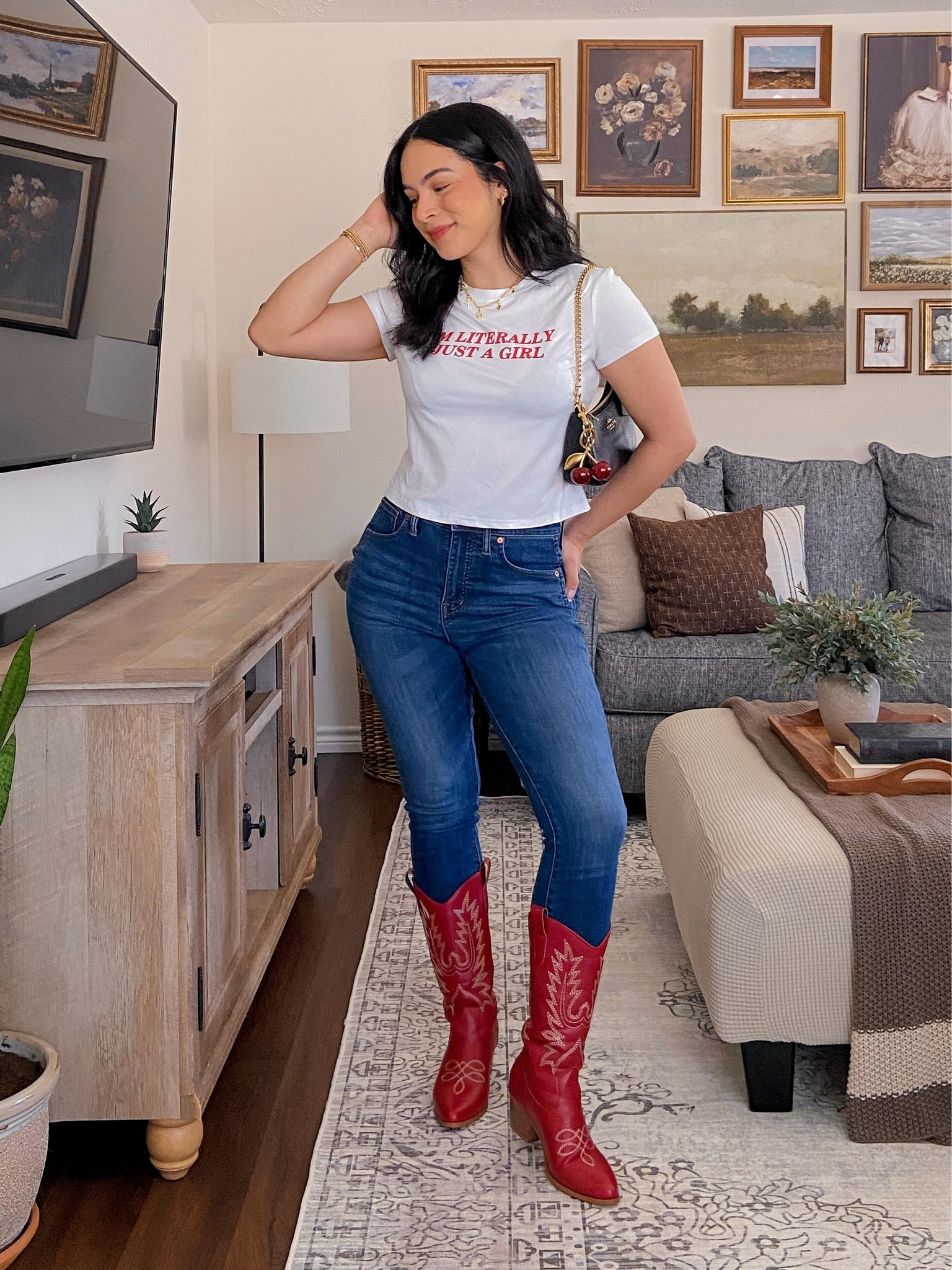 I’m wearing this graphic t-shirt in a size large and it fits true to size. The fabric is comfortable, soft, and opaque. I styled it with these pair of Madewell skinny jeans but it would pair so cute with a denim mini in the spring/summer! 

#LTKMostLoved #LTKStyleTip #LTKFindsUnder50
