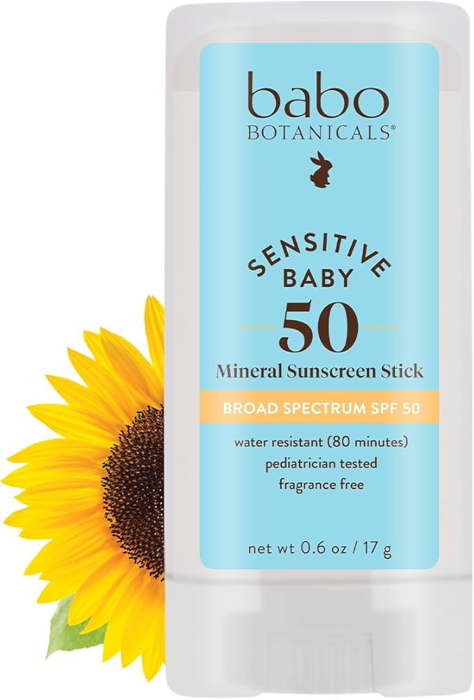 Babo Botanicals Sensitive Baby Mineral Sunscreen Stick SPF 50-70% Organic Ingredients - Zinc Oxid... | Amazon (US)