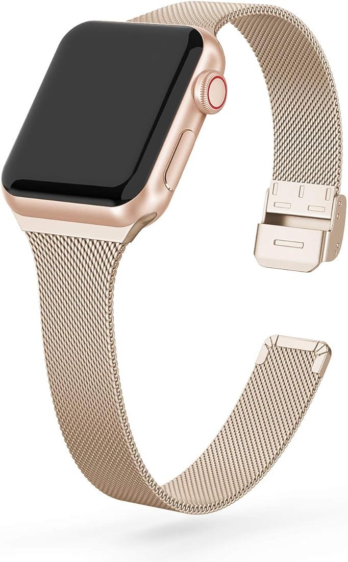 SWEES Compatible with Apple Watch Bands 41mm 38mm 40mm 42mm 44mm 45mm 49mm, Stainless Steel Metal Na | Amazon (US)