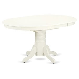 East West Furniture Avon Oval Traditional Wood Dining Table in Linen White | Homesquare