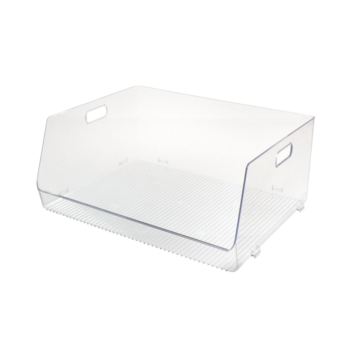 iDESIGN Extra Wide Linus Open Stacking Bin Clear | The Container Store