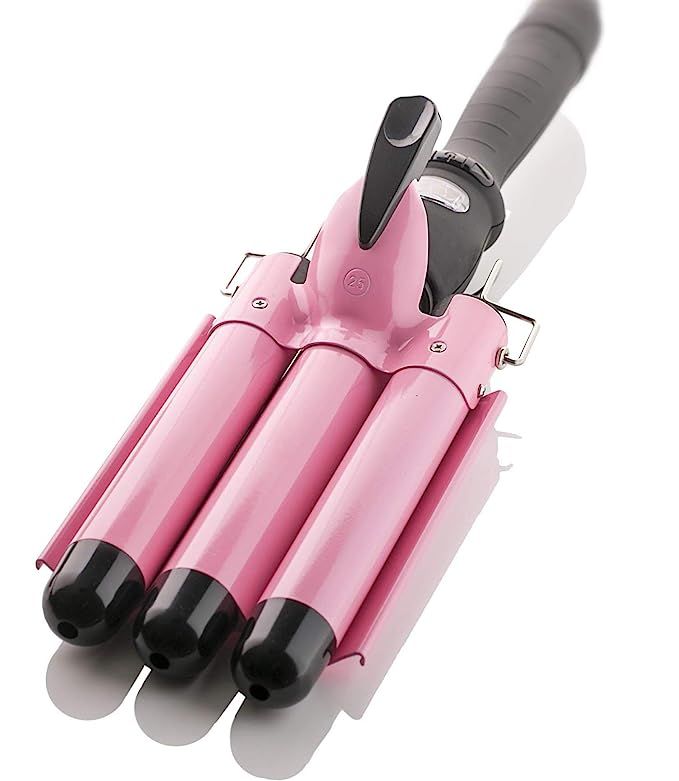 Alure Three Barrel Curling Iron Wand with LCD Temperature Display - 1 Inch Ceramic Tourmaline Tri... | Amazon (US)