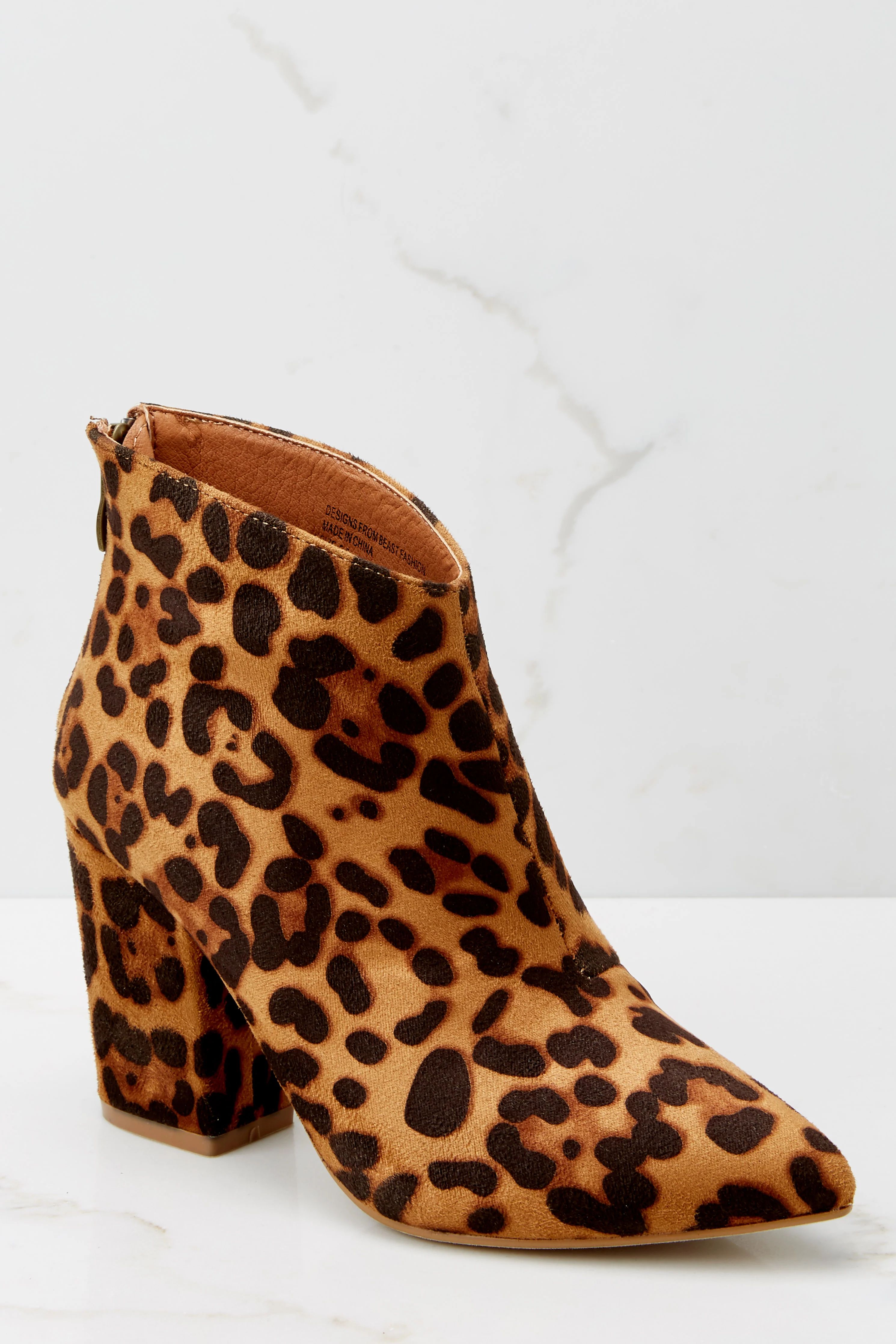 Step Towards You Leopard Print Ankle Booties | Red Dress 