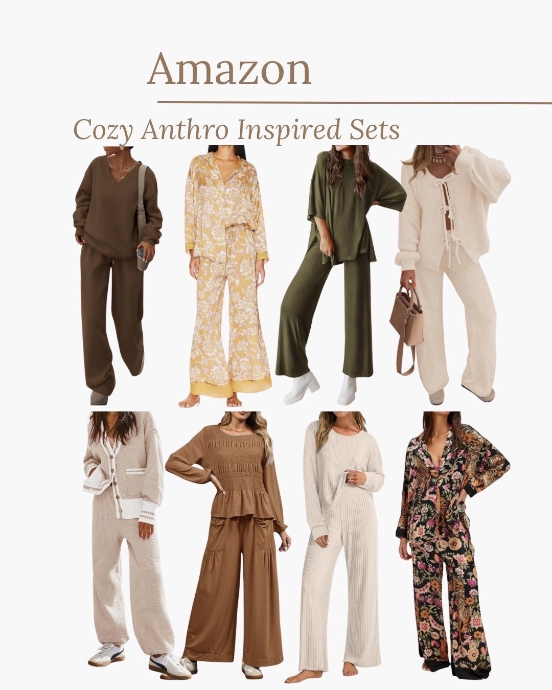 Loving these anthro inspired outfits on Amazon! Winter fashion. Two piece set, 2 piece set. Lounge set 

#LTKSaleAlert #LTKootd #LTKPetite