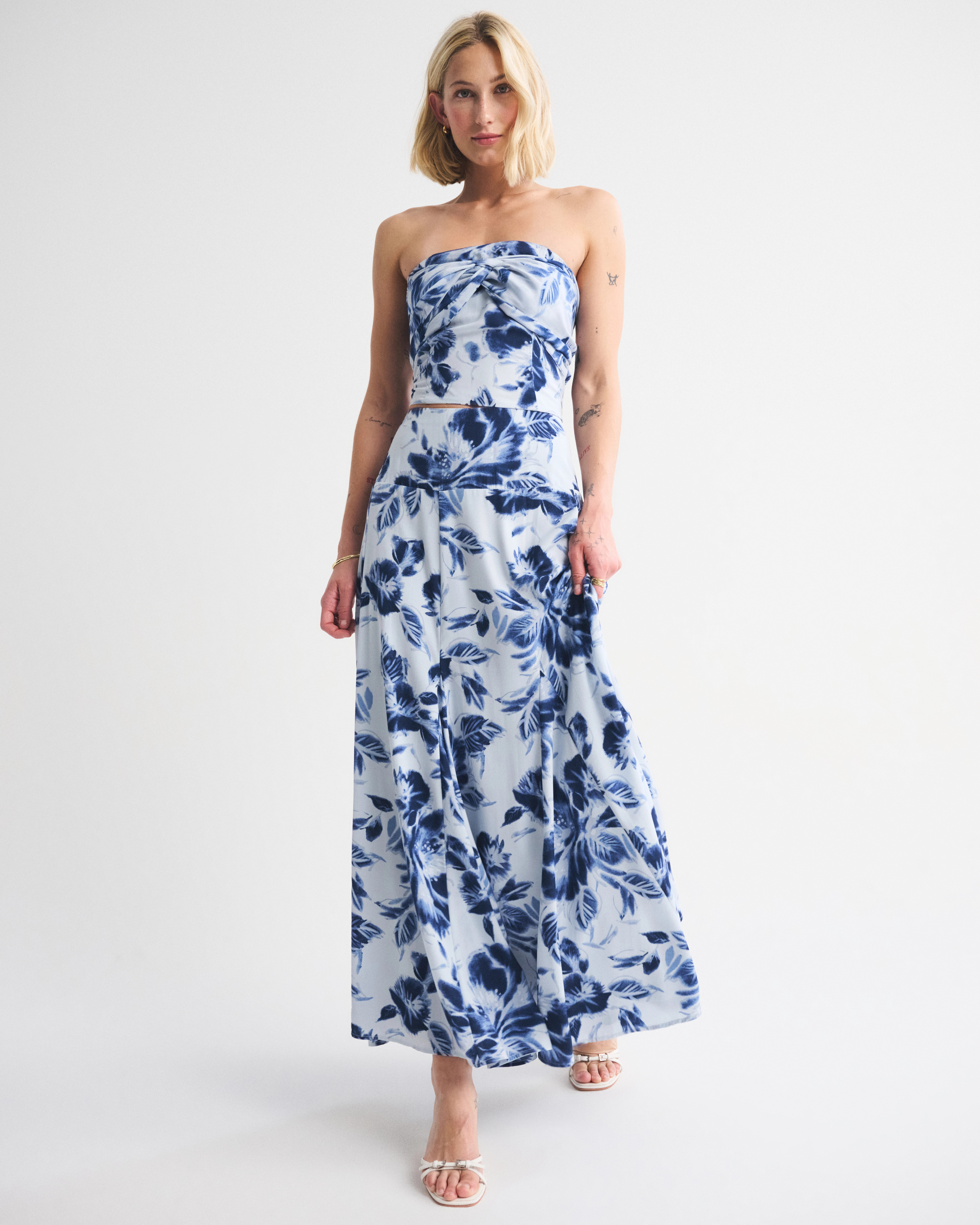 High Rise Flowy Maxi Set Skirt | Abercrombie & Fitch (US)