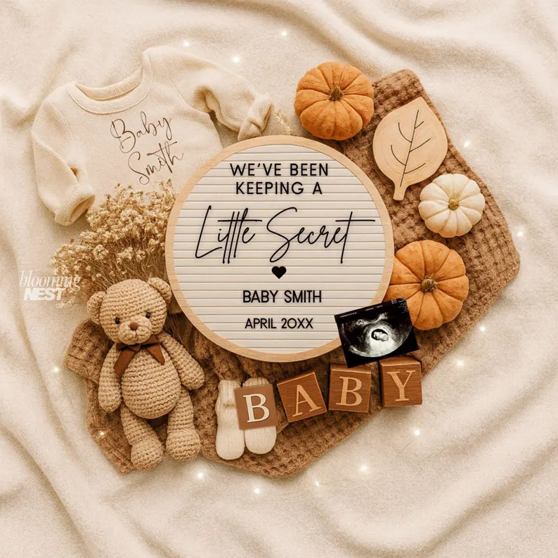 Fall Pregnancy Announcement: Little Pumpkin Baby Reveal (digital Template) - Etsy | Etsy (US)