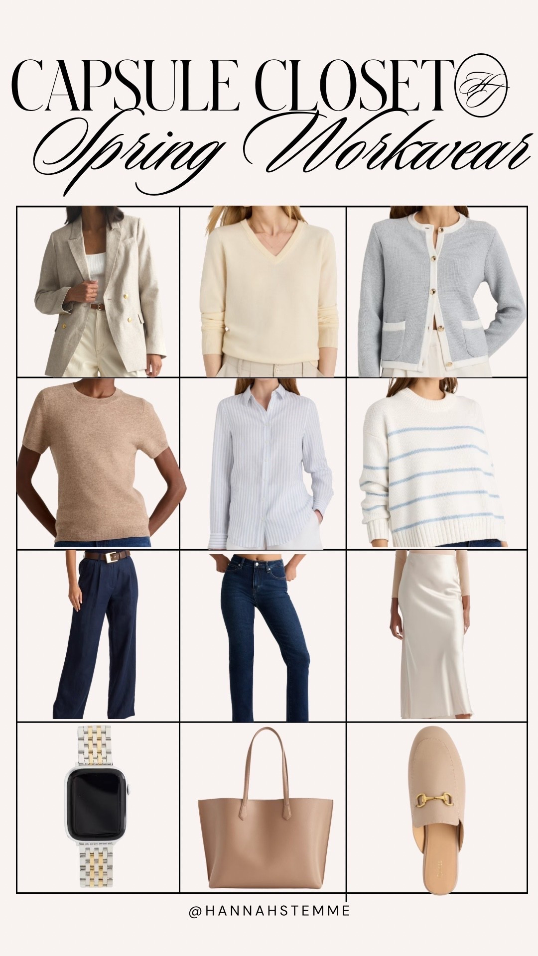 Spring workwear, simplified 🤍
My Quince capsule closet is full of polished, mix-and-match staples that make getting dressed for the office effortless — breathable knits, tailored trousers, classic denim, and neutral accessories that work on repeat. Luxury feel, washable, and budget-friendly ✨

Everything is linked in my LTK!

#quince #workwearcapsule #springworkwear #officeoutfits #minimalstyle #workingmomstyle #ltkfinds

#LTKmomlife #LTKSpringSale #LTKWorkwear