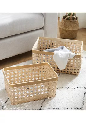 Baum Brothers Wicker Rectangular Basket, Large | Belk