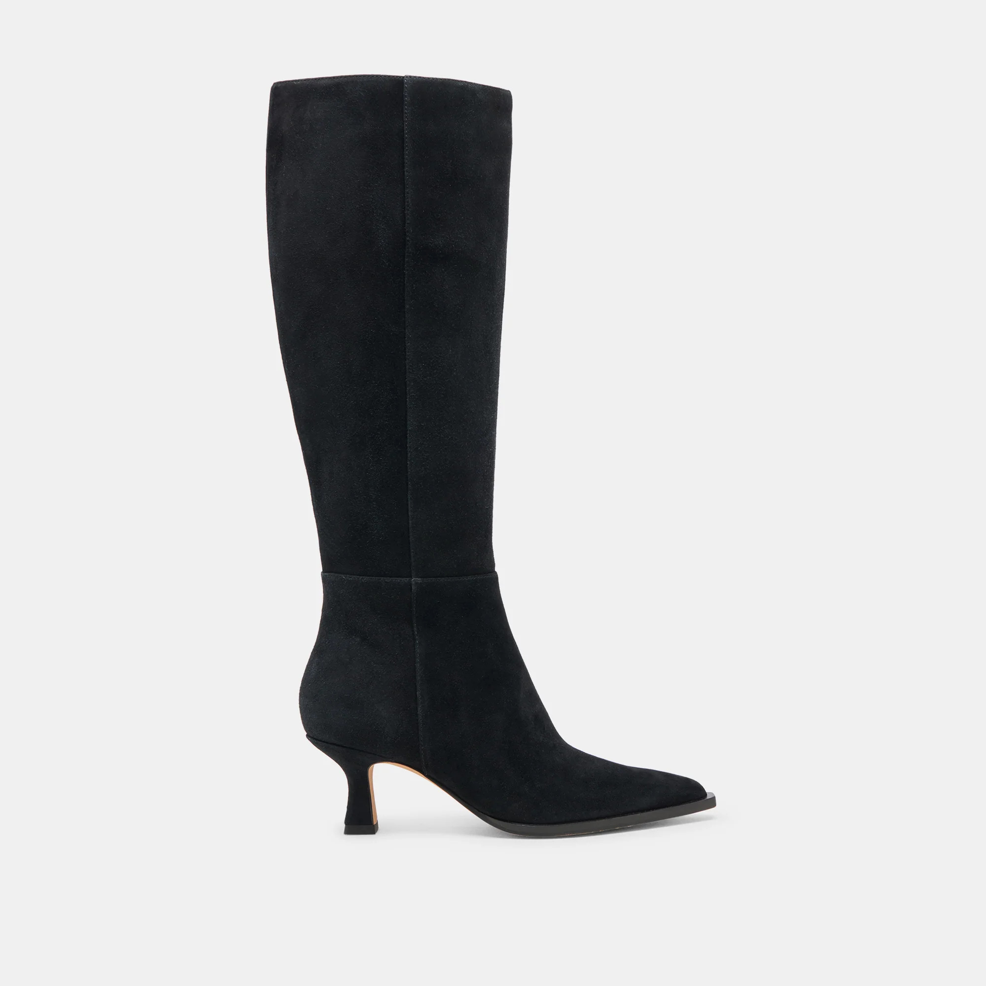 Auggie Wide Calf Boots Onyx Suede | DolceVita.com