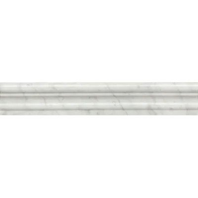 12" x 2" Marble Bullnose Tile Trim in White Carrara | Perigold