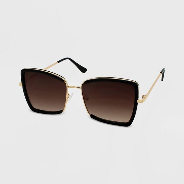 Women's Square Sunglasses - Wild Fable™ Black/Gold | Target