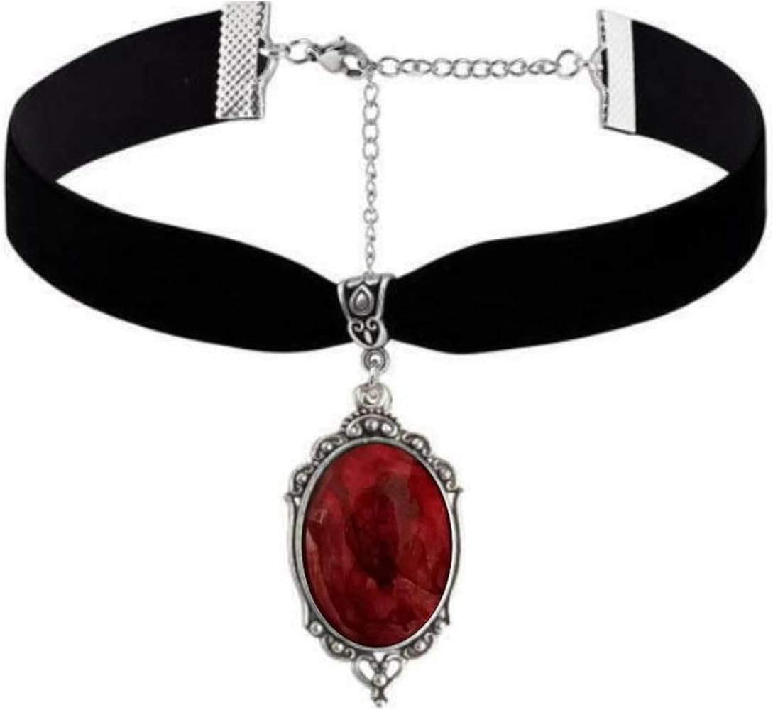 PINK TOWN Gothic Raven Castle Pendant Necklace,Vintage Cameo Glass Pendant Necklace Punk Style Vi... | Amazon (US)