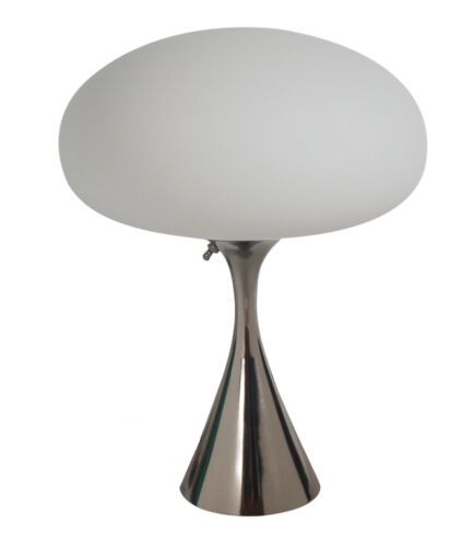 Mid Century Modern Mushroom Table Lamp by Designline in Chrome Danish Mod Style | eBay US