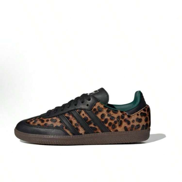 Adidas Originals SAMBA OG Leopard Print Comfortable And Versatile Thin-Soled Low-Top Sneakers Unisex Brown/Black | SHEIN
