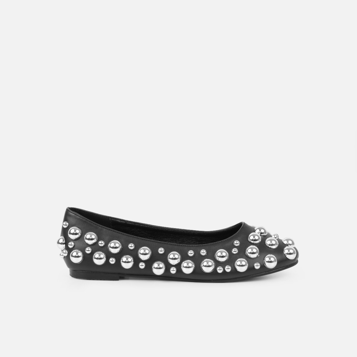 Shan Black Studded Ballet Flats | Simmi Shoes