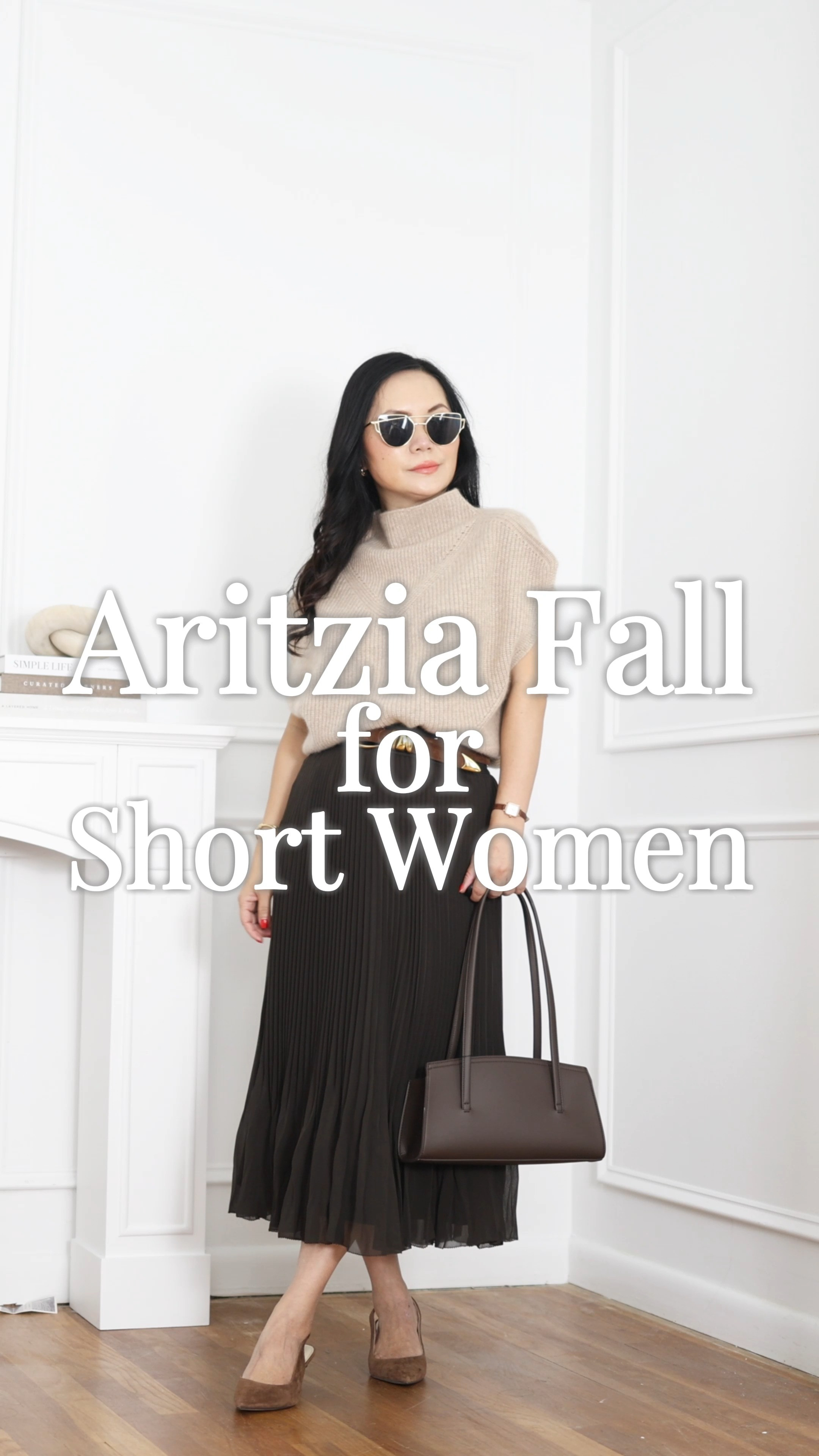 Loves, here’s fall pieces from Aritzia that won't overwhelm a shorter frame.
I'm 5'2", 34B-28-37 measurements.
Twirl skirt (s) 
Softspoke wrap sweater (xs) 
Cinch jacket (xs) 

 #LTKSeasonal #LTKOver40 #LTKPetite