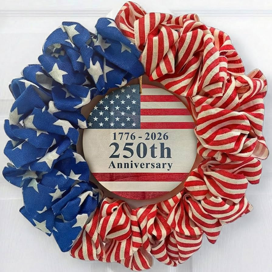 4th of July Wreath for Front Door - 20 inch Memorial Day Patriotic Decorations Outdoor, Red White... | Amazon (US)