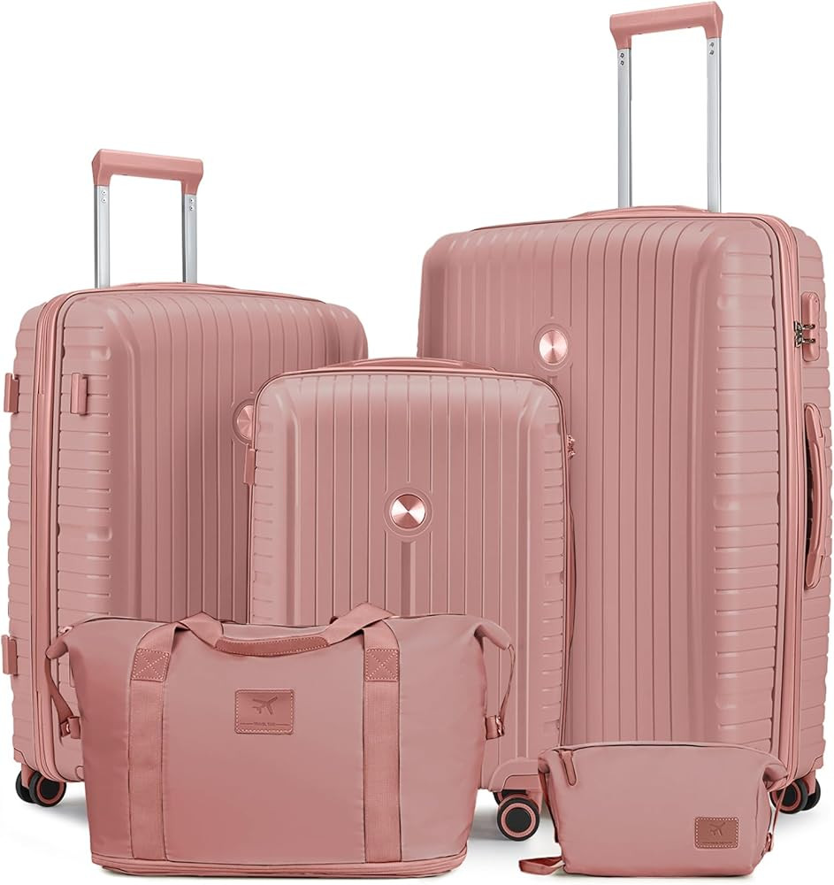Joyway Luggage Sets 5 Piece Suitcase Set, PP Hardshell Carry on Suitcase Set, Travel Suitcases wi... | Amazon (US)