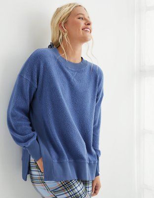 Aerie Cozy Good Vibes Oversized Sweatshirt | American Eagle Outfitters (US & CA)