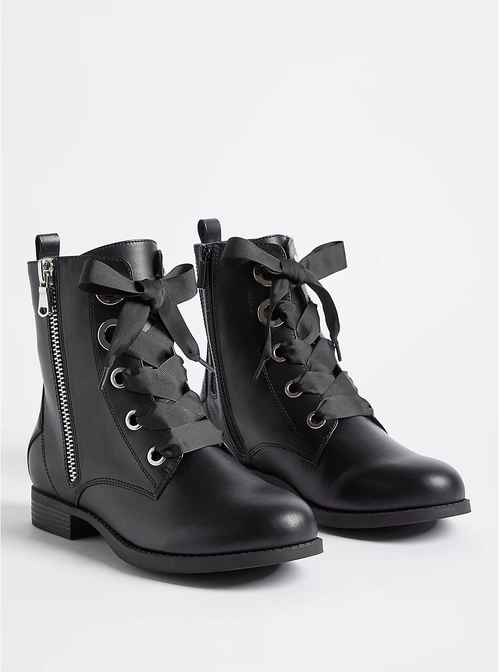 Lace-Up Bootie - Faux Leather Black (WW) | Torrid (US & Canada)