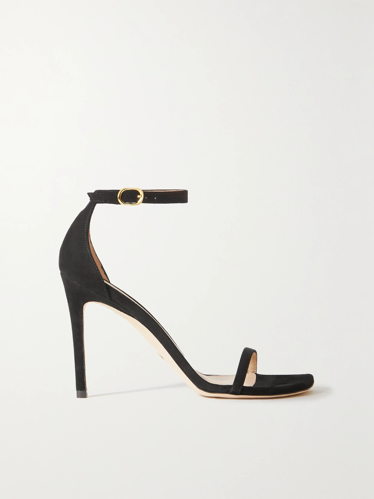 Stuart Weitzman - Nudistcurve Suede Sandals - Black | NET-A-PORTER (US)